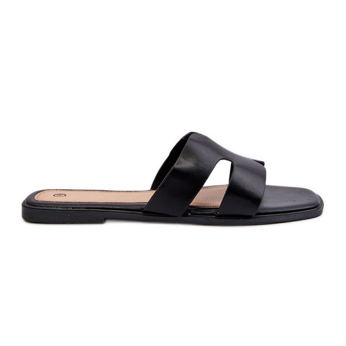 Flip-flops de damă plate cu decupaje Fiviama negru Flip-flops de damă plate cu decupaje Fiviama negru
