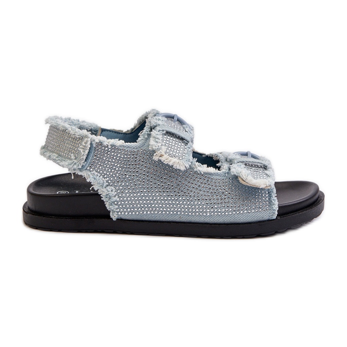 Sandale Damă Denim Decorate Blue Irmale albastru