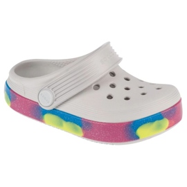 Slapi Crocs Off Court Glitter Band Clog T 209717-1FS alb Slapi Crocs Off Court Glitter Band Clog T 209717-1FS alb