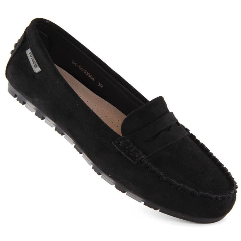 Mocasini Potocki W WOL240A din piele intoarsa, negri negru