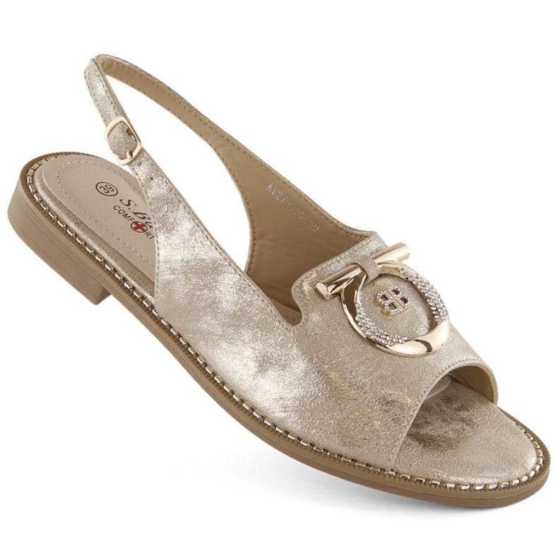 Sandale comode cu decor S.Barski W OLI256B, aurii de aur