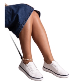 Adidași Biserka alb și bleumarin