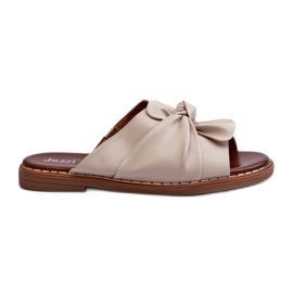 Flip-flops de damă, cu toc plat, bej Nelvira