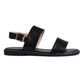 Sandale plate dama negre negru