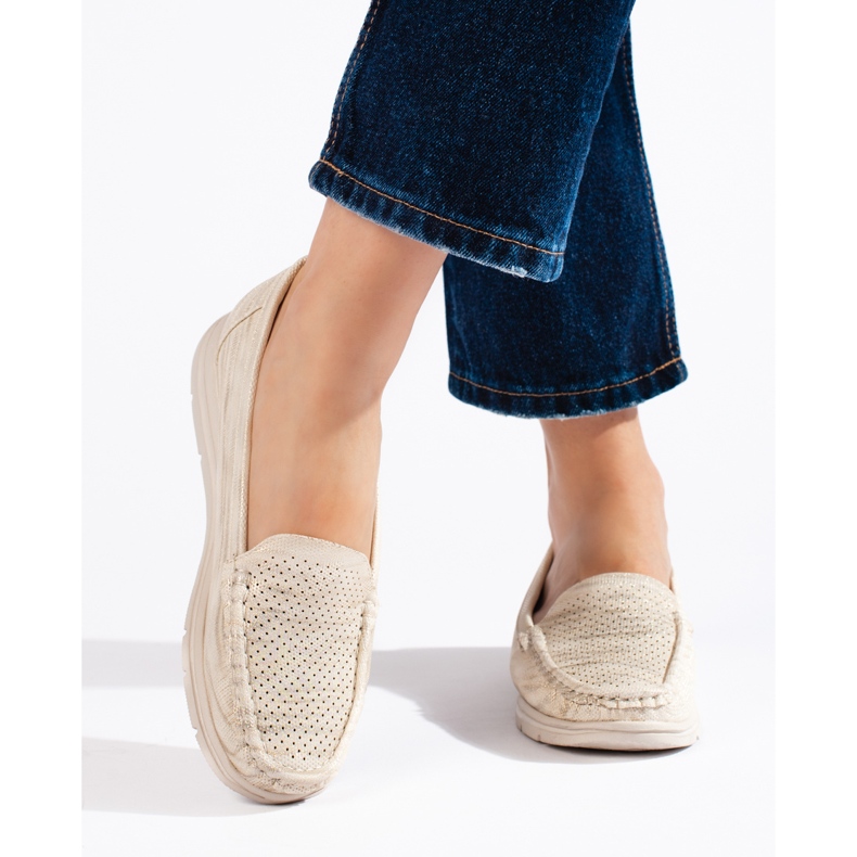 Mocasini de dama bej