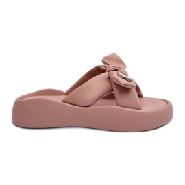 Flip-flops din piele de damă pe platformă roz GOE NN2N4109 Flip-flops din piele de damă pe platformă roz GOE NN2N4109