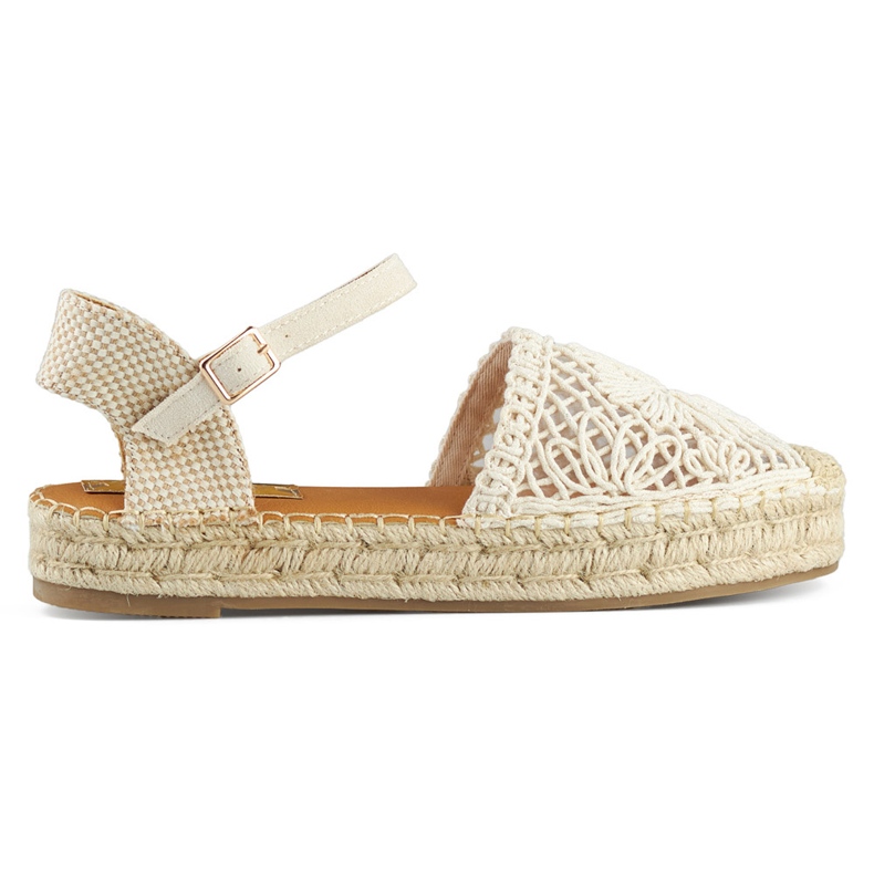 Sandale bej espadrile cu talpa groasa, espadrile impletite