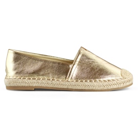 Espadrile aurii de dama, pantofi aurii comozi pentru vara de aur
