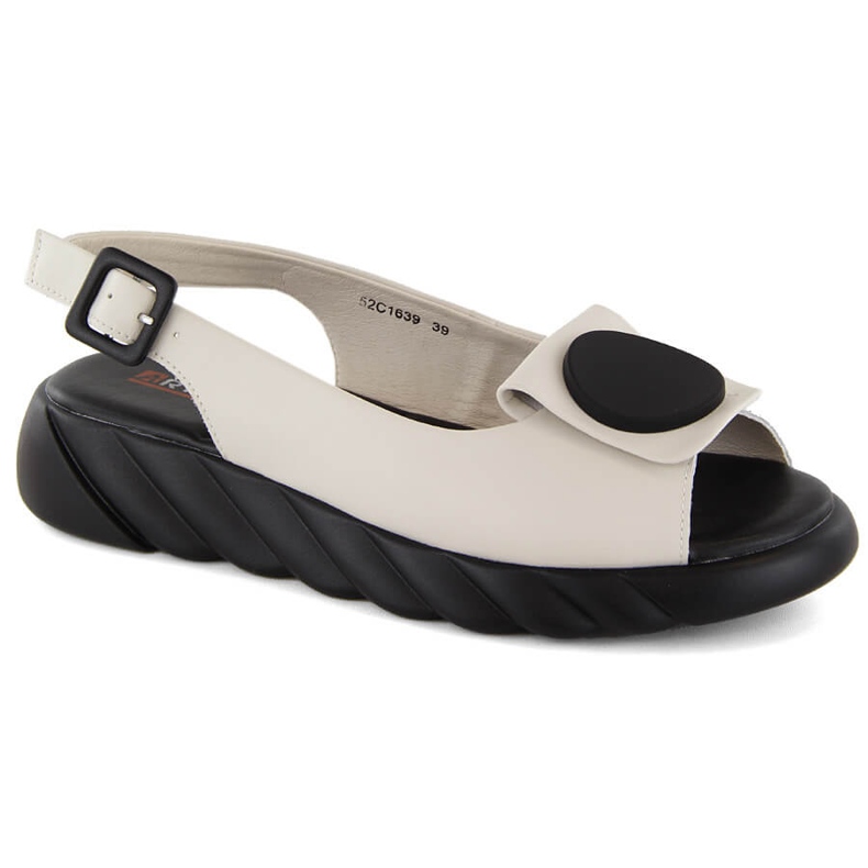 Sandale de dama confortabile din piele pe platforma bej Artiker 52C1639