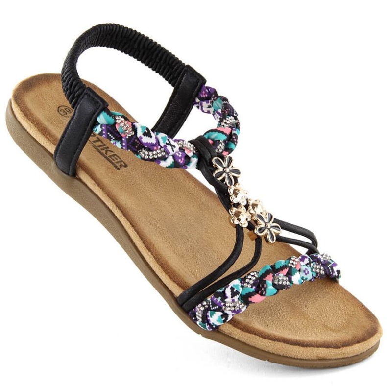 Artiker W HBH76B sandale confortabile cu slip-on, negre negru