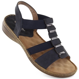 Sandale slip-on eVento W EVE405B cu benzi elastice, bleumarin