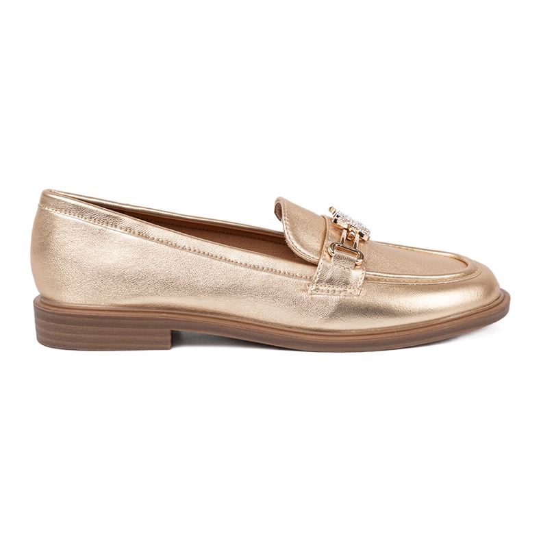Mocasini eleganti de dama aurii de aur