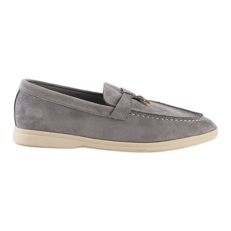 Mocasini gri de piele intoarsa de dama Mocasini gri de piele intoarsa de dama