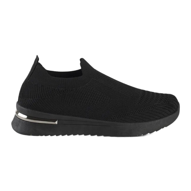 Tenisi negri cu slip-on negru