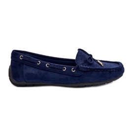 Mocasini Dama De piele intoarsa Albastru Marin Si Passione