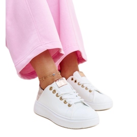 Adidași Antonietta albi și roz cu strasuri Adidași Antonietta albi și roz cu strasuri