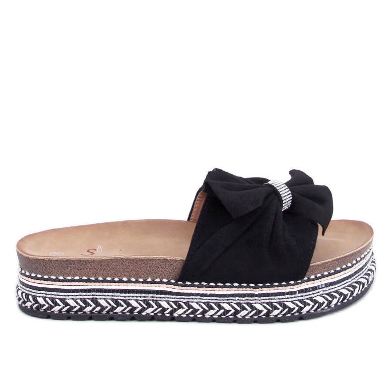 Flip-flops din plută cu talpă colorată Servoz Black negru
