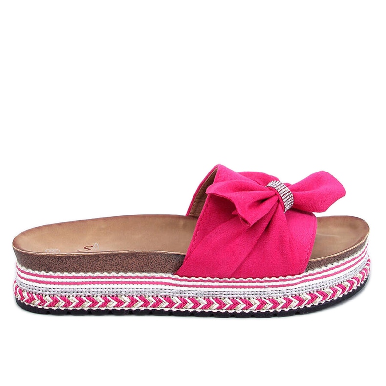 Flip-flops din plută cu talpă colorată Servoz Fuchsia roz