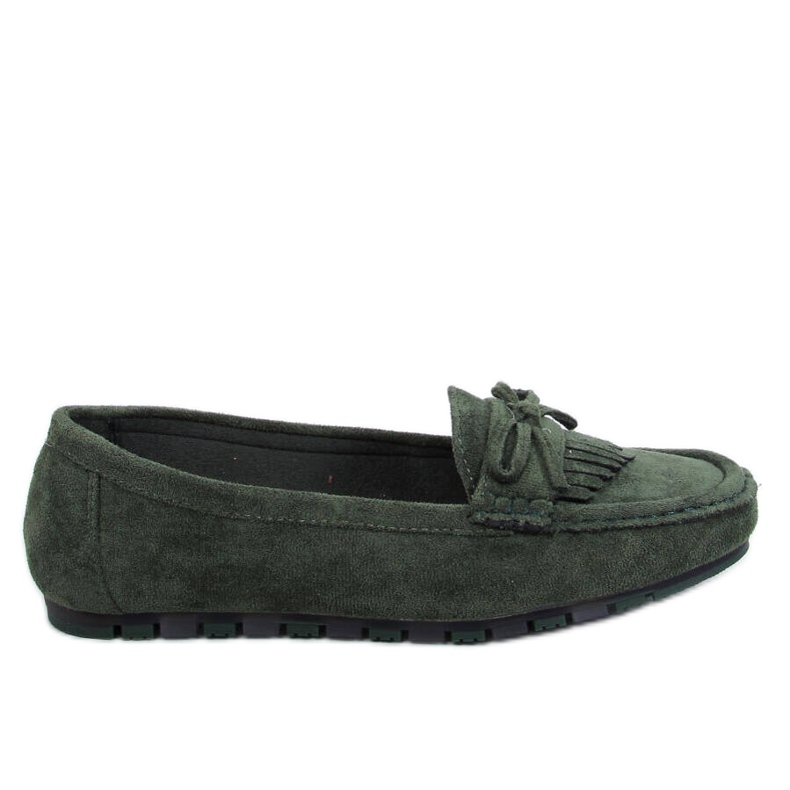 Mocasini Mouton Olive din piele intoarsa verde