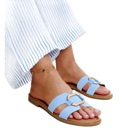 Flip-flops Isana albastru cu catarama