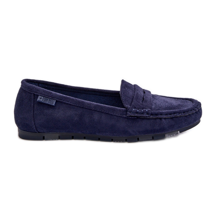 Mocasini de damă din piele ecologică Big Star NN274931 Sistem de spumă cu memorie bleumarin albastru