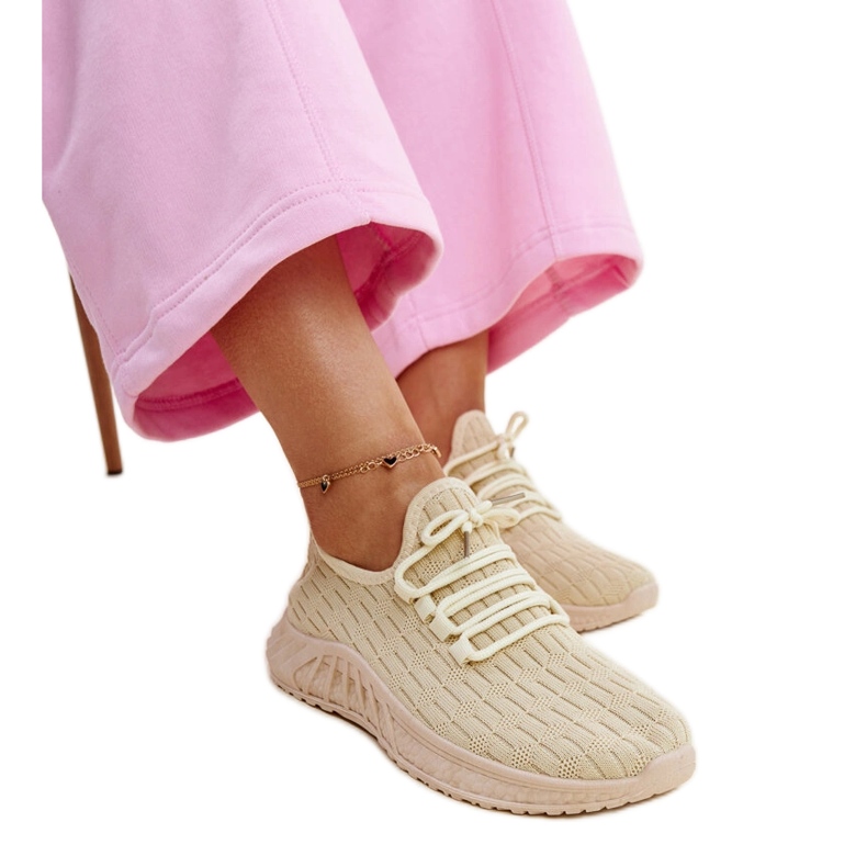 Tenisi din stofa bej Milena Tenisi din stofa bej Milena