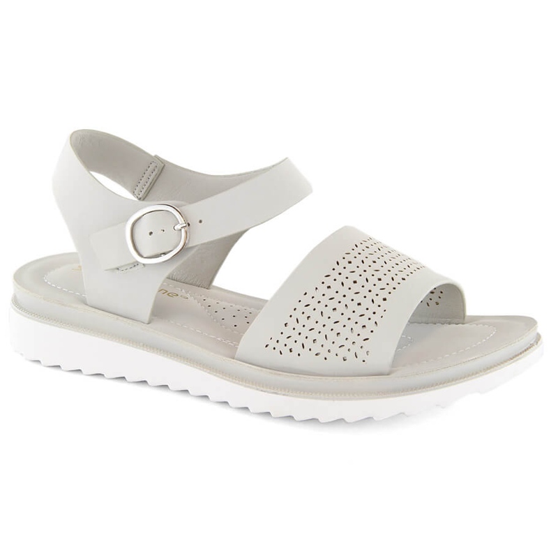 Sandale ajurate gri de damă Sergio Leone SK082H