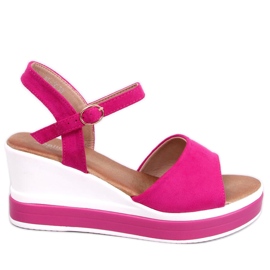 Sandale cu pană Dirado Fuchsia roz