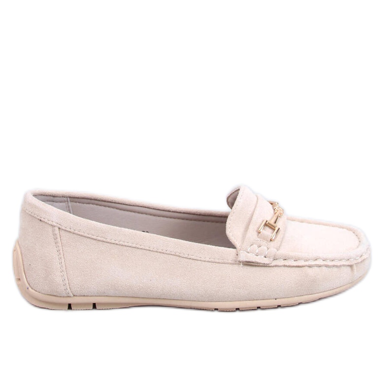 Mocasini dama din piele intoarsa Sourd Beige bej