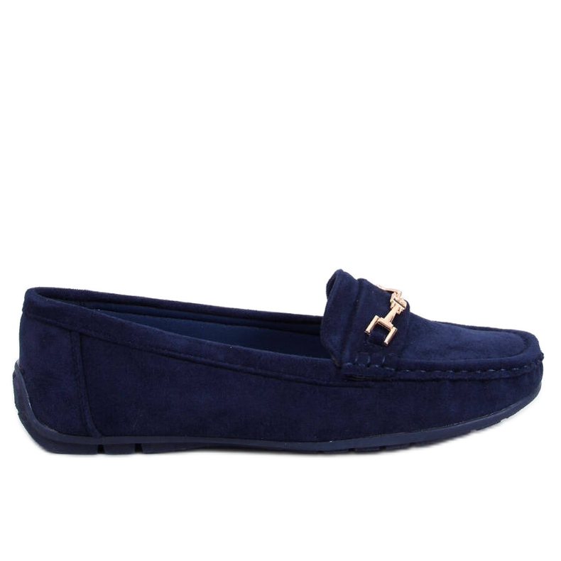 Mocasini de dama din piele intoarsa Sourd Navy albastru