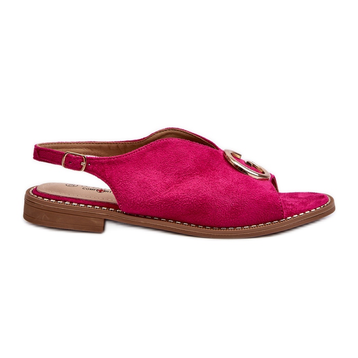 Sandale elegante de damă cu decorațiuni din piele ecologică S.Barski KV27-058 fucsia roz Sandale elegante de damă cu decorațiuni din piele ecologică S.Barski KV27-058 fucsia roz