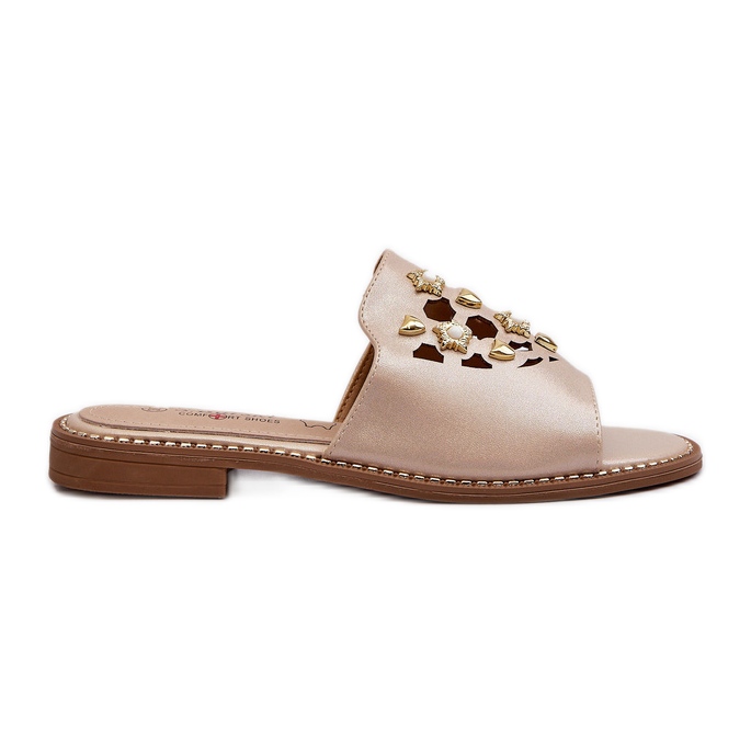 Slapi Damă Strălucitoare Cu Decorații S.Barski KV27-063 Aur de aur