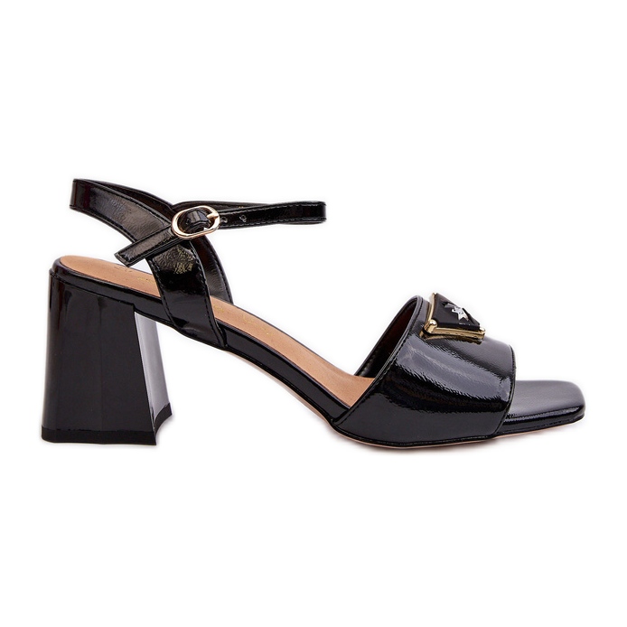 S.Barski Sandale elegante din piele lăcuită cu toc înalt negru D&A MR38-660 S.Barski Sandale elegante din piele lăcuită cu toc înalt negru D&A MR38-660