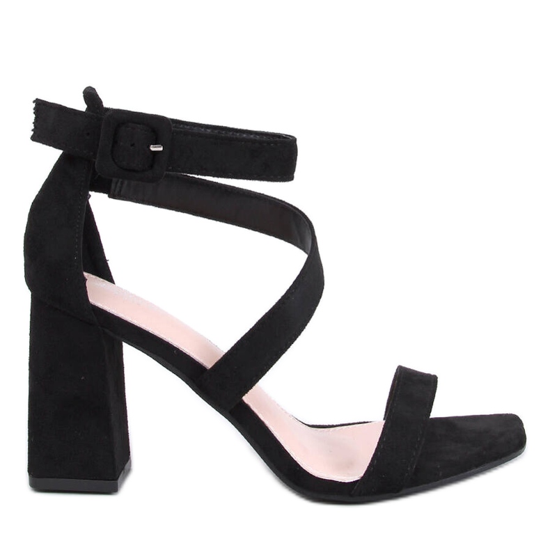 Sandale Savoy Black cu toc inalt negru