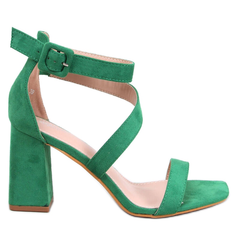 Sandale Savoy Green cu toc inalt verde