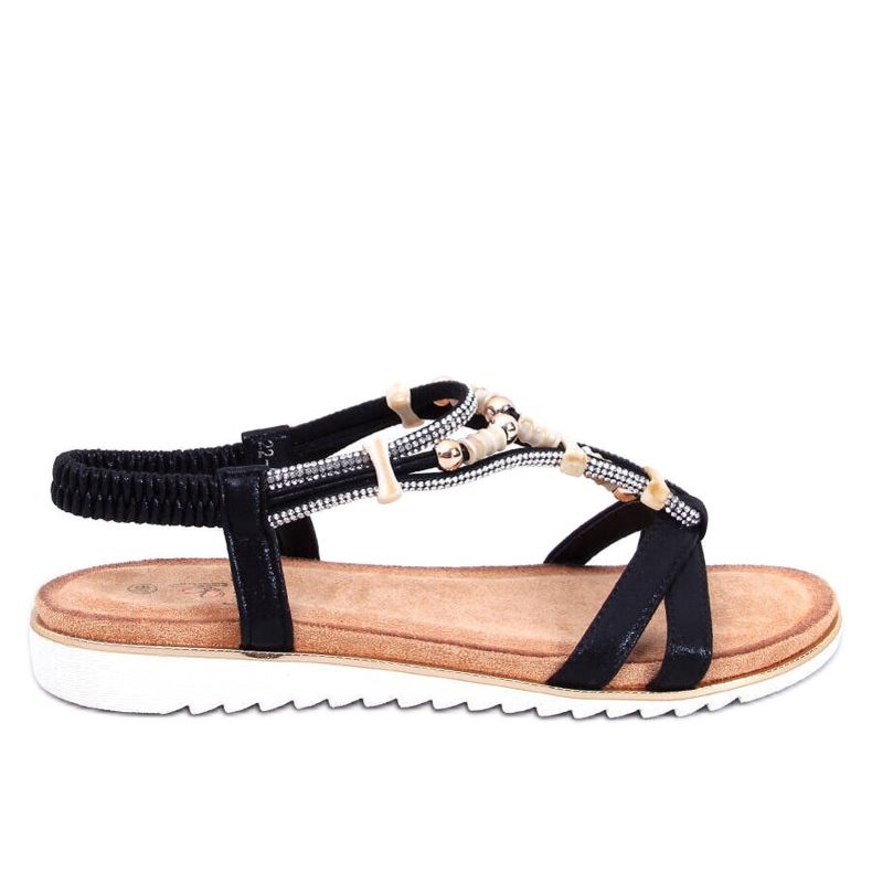 Montier Sandale cu margele negre negru Montier Sandale cu margele negre negru