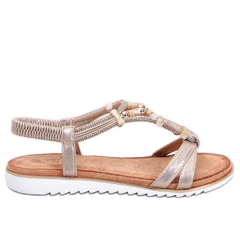 Sandale Montier Gold cu margele de aur