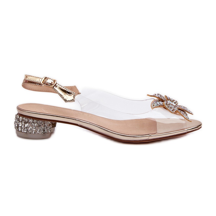 S.Barski Sandale Transparente Toc Cu Decor Auriu D&amp;A MR38-383 de aur