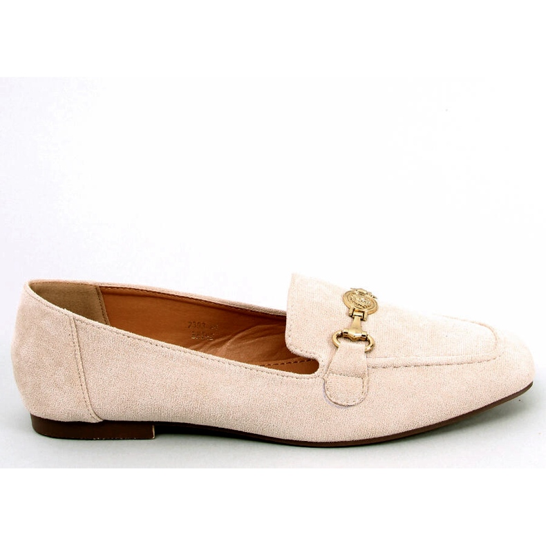 Mocasini de dama Rhona Beige cu catarama bej