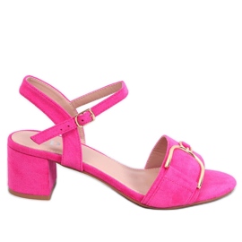 Sandale Parisy Fuchsia cu toc joasă roz