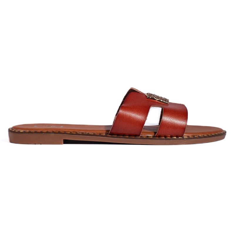 Flip-flops maro plat pentru damă