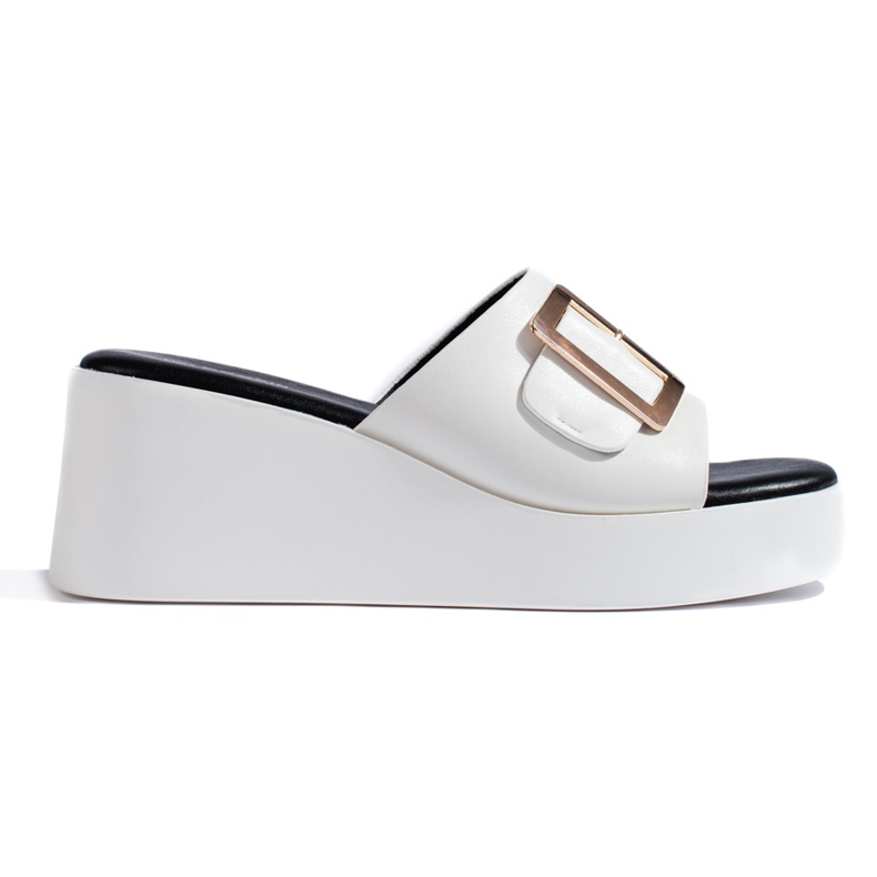 Sandale cu pană de damă albe