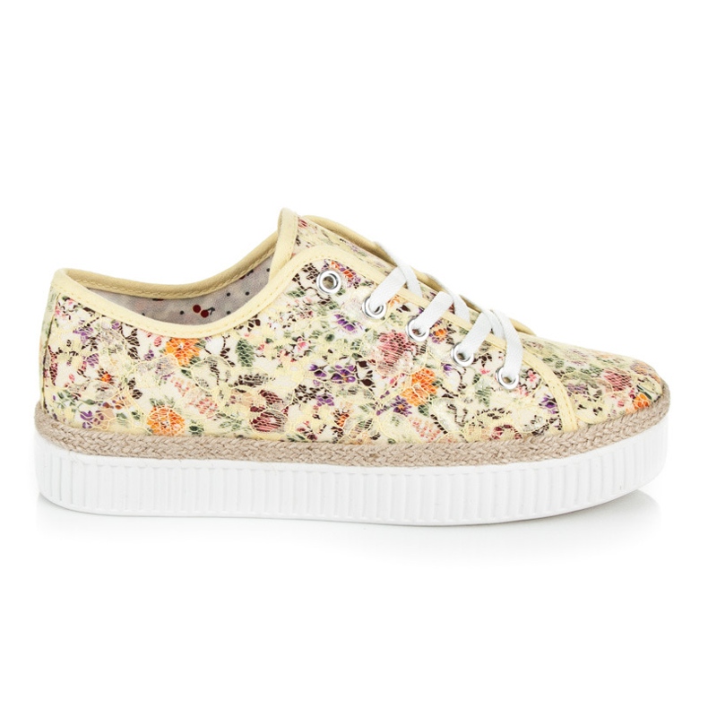 Kylie Espadrile din dantela cu flori multicolor Kylie Espadrile din dantela cu flori multicolor