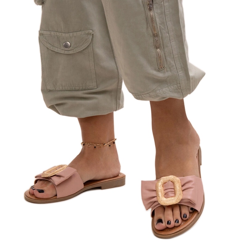 Șlapi roz cu cataramă Limera