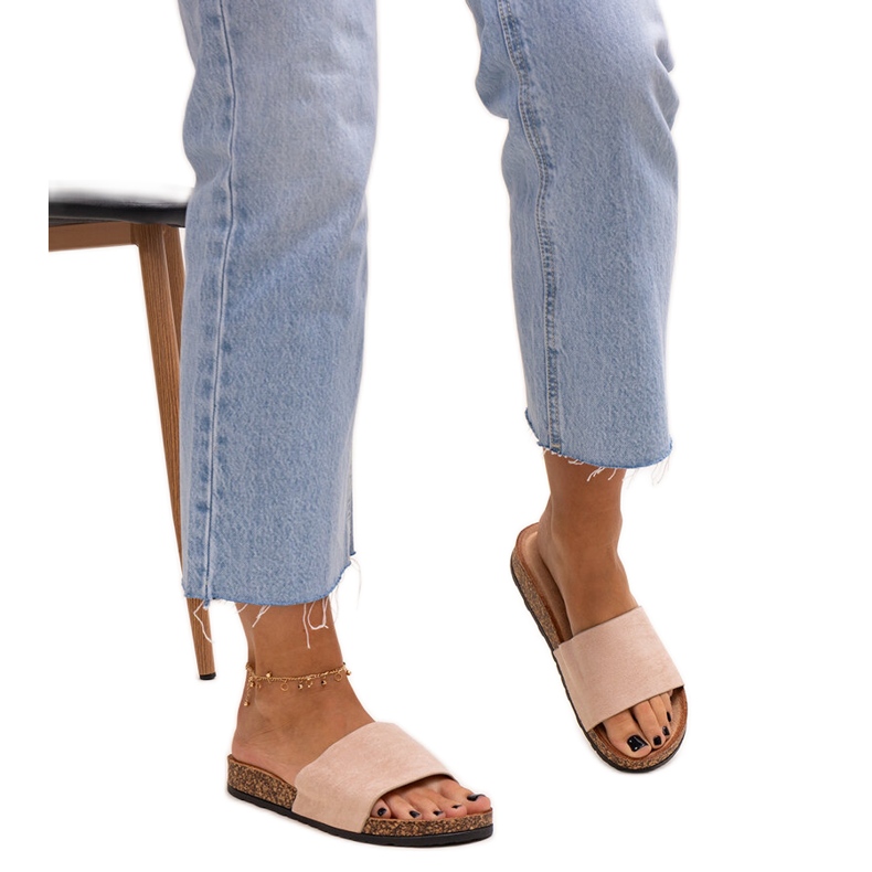 Șlapi clasici cu talpă din plută Matilte bej