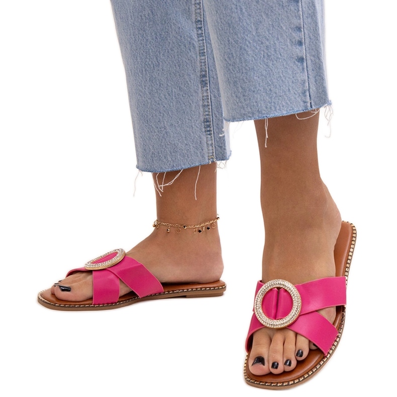 Capace decorate cu o închidere de zircon Salimba roz