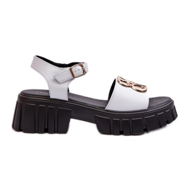 Sandale De Damă Piele Cu Decor Auriu, Alb Vinceza 7910 Sandale De Damă Piele Cu Decor Auriu, Alb Vinceza 7910