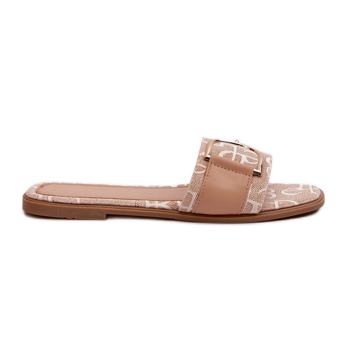 Flip-flops de damă strălucitori, cu decor bej