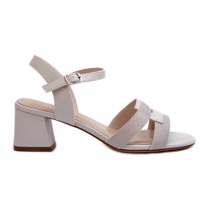 Sandale de damă cu toc înalt din piele ecologică Sergio Leone SK894 gri