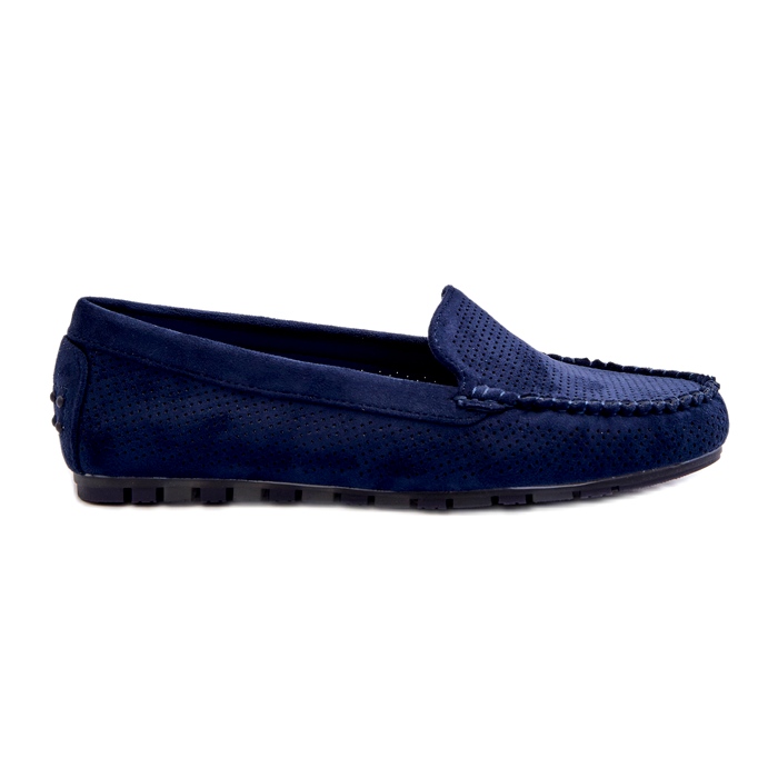 Evento Mocasini dama din piele intoarsa albastru bleumarin Ranica